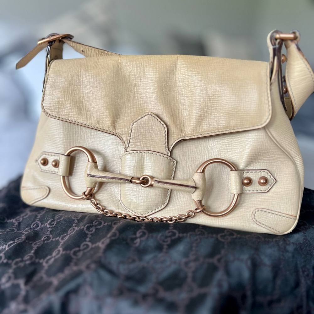 Gucci Tom Ford horsebit chain leather handbag
